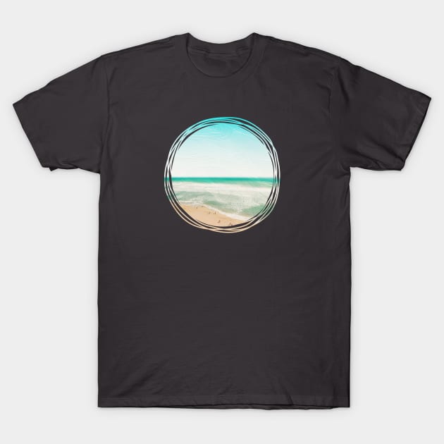 Beautiful ocean beach with big sky T-Shirt by Spindriftdesigns